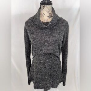 CAbi #945 Charcoal Mock Cowl Crop-top & Tank Top Sweater combination (v)